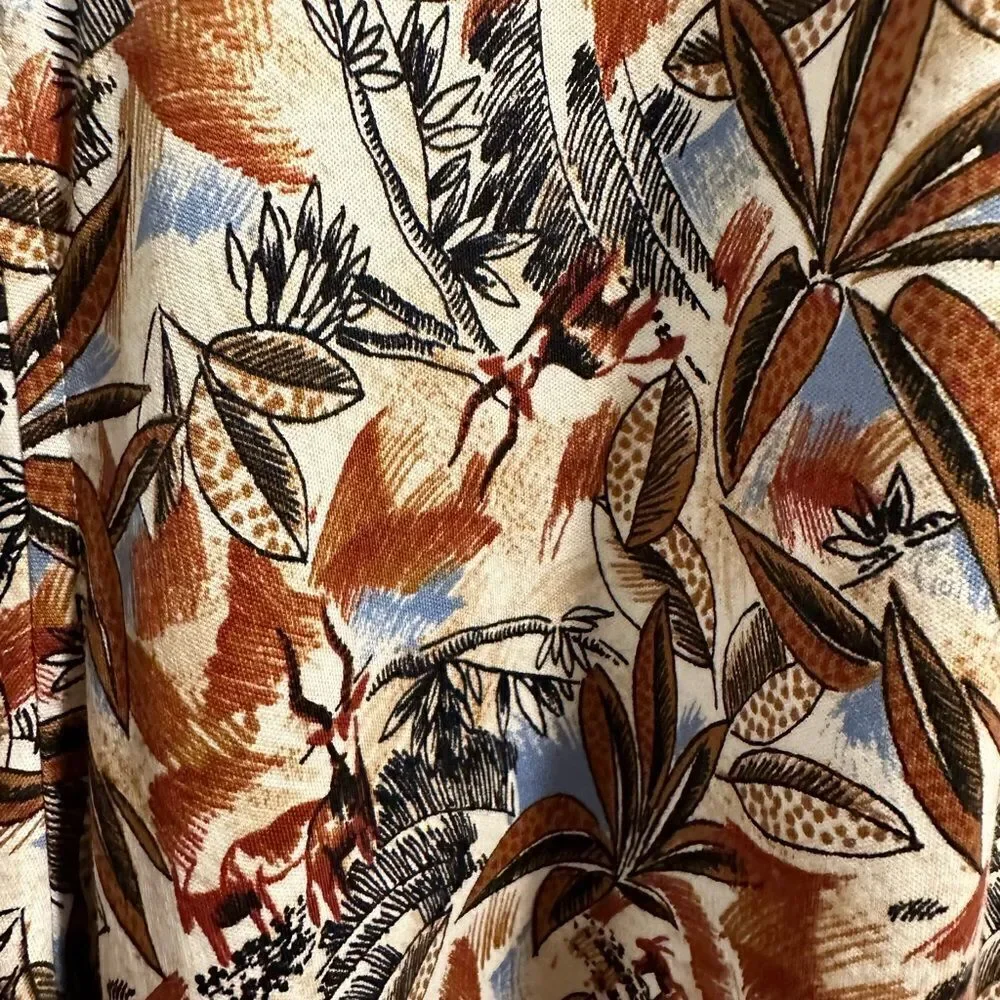 Daniel Cremieux Short Sleeve Button Up Shirt Multi-Color Floral XL